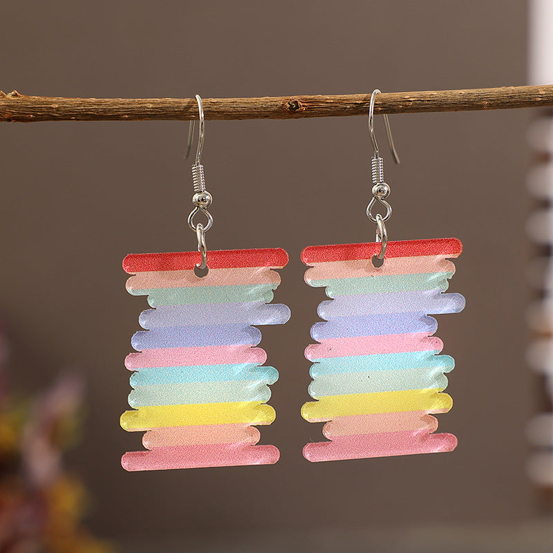 Acrylic Rainbow Dangle Earrings Acrylic Rainbow Dangle Earrings